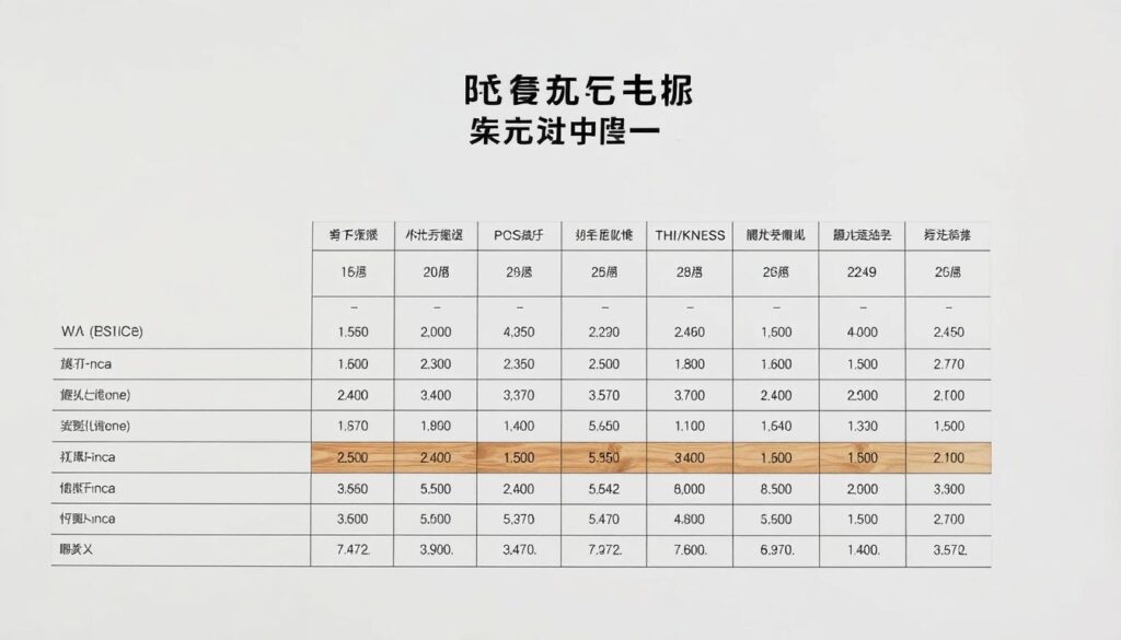 板材價格比較表